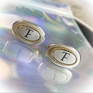 💕Beautiful F Monogram Vintage two tone Cufflinks💕